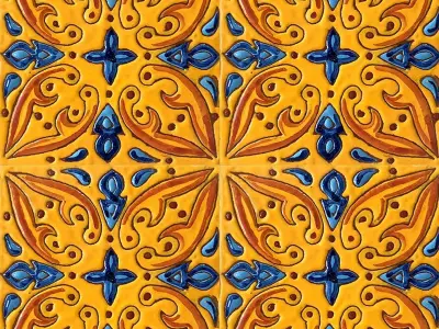 Ornate Talavera Ceramic Tiles Texture