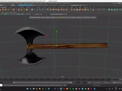 DOUBLE SIDE AXE Low-poly 3D model