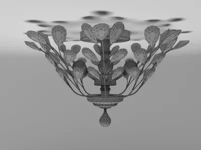 3D Ceiling Lamp Aspen 4 Light Chrome Finish and Crystal model 3D model