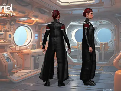 Argo Sci-fi Series Crew Woman 3 Low-poly 3D model
