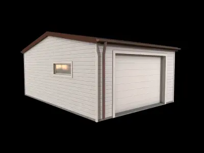 garage Low-poly 3D model 4