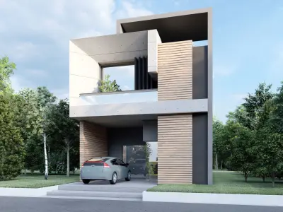 Modern Indian House Design Architecture Sketchup and Lumion File 3D model
