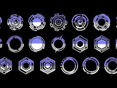 100 Sci-fi Hologram Normal Map and Alpha Texture