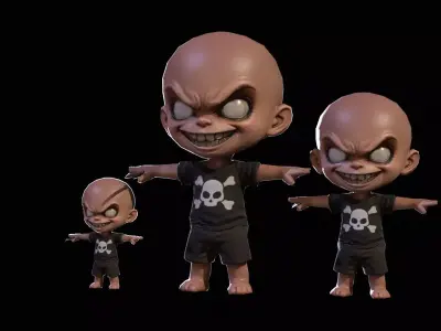 ChibiManiac1Pack1 Low-poly 3D model