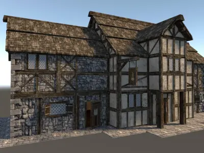 Medieval City House 06 Low-poly 3D model