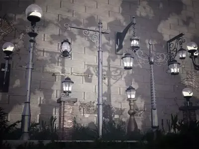 Modular Streetlights  46 Assets Low-poly 3D model