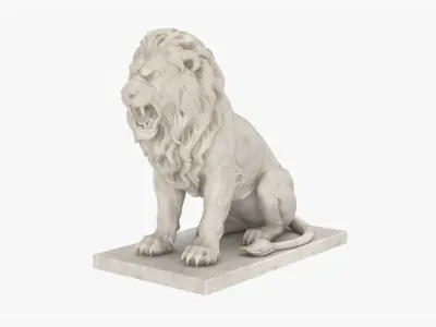  Lion Statue Sitting Angry 