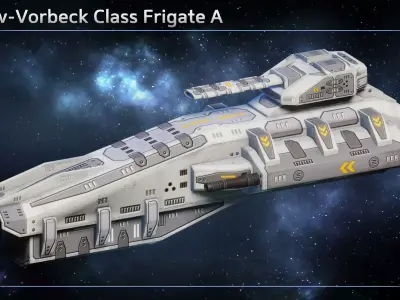 Spaceship Lettow-Vorbeck Frigates Low-poly 3D model