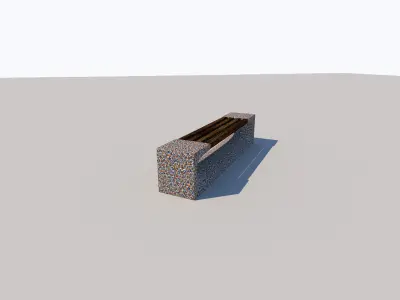 Bench for the park Low-poly 3D model