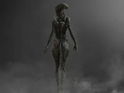 NeoXenomorph hybrid Low-poly 3D model