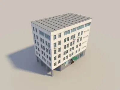 town building 5 Low-poly 3D model