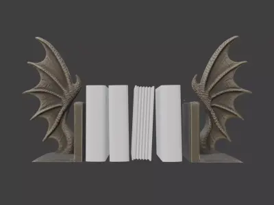 Dragon Wings Bookends 3D print model