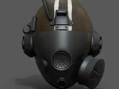 Helmet gas mask scifi military futuristic futuristic technology  Low-poly 3D model
