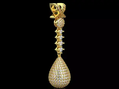 Stl 3dm Pendant Diamond Teardrops in Gold Glitter jp0316 3D print model purchase