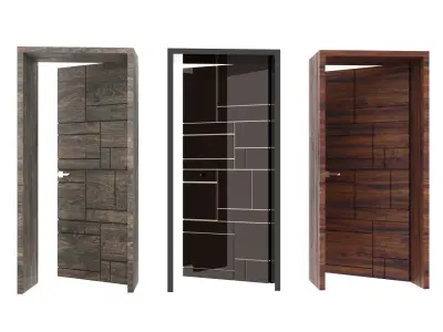 Hi-tech doors Low-poly 3D model