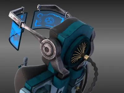 SCI FI armchair Low-poly 3D model