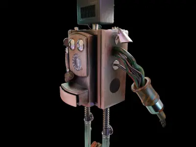 Robot metal with wires 3D model