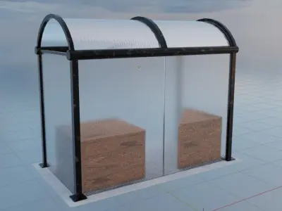 Smoke Area Low-poly 3D model