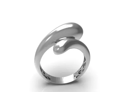 Chunky stone-free rings with light weight 3D print model 3D print model
