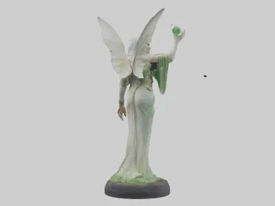 Light Elf statue model Low-poly 3D model