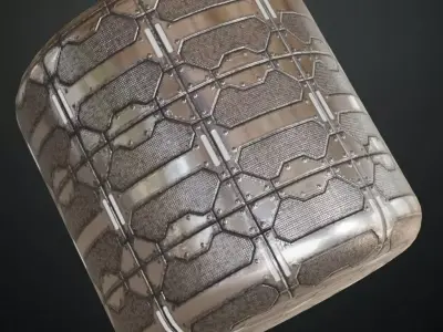 Silver Rust Sci-fi Floor PBR Seamless Texture