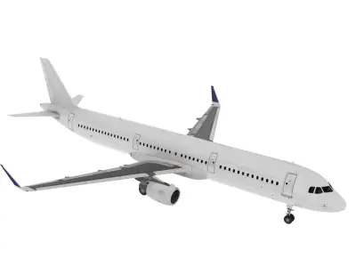  Airbus A321 with Interior and Doors Rigged for Cinema 4D 