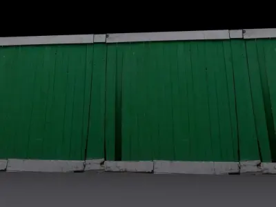 fence painted Low-poly 3D model