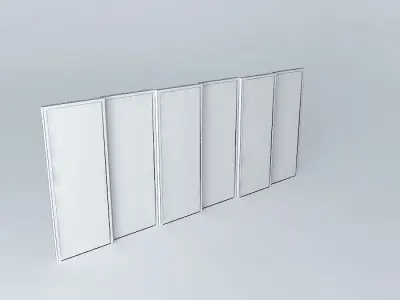 Window four glass doors Free 3D model
