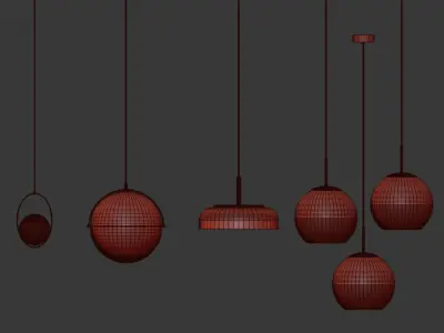 Ceiling Light Collection  3D model purchase