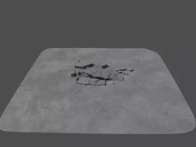 ground pit rock stone 3D model