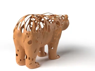 Panda Dust Voronoi Low-poly 3D model