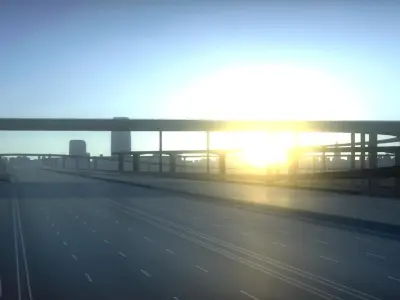 Freeway05 sunset on freeway 3D model