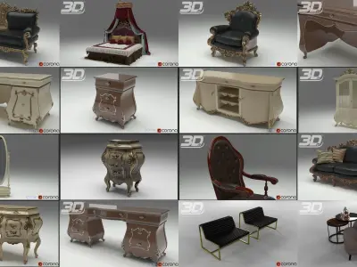 The whole SHABANG Furniture Collection - volume 1 3D Model Pack