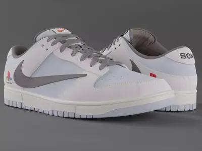 Nike Dunk Low Playstation x Travis Scott Low-poly 3D model