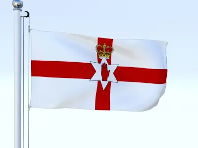 Animated Northern Ireland Flag Low-poly 3D model
