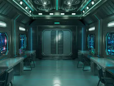 Sci Fi Interior Station 3D model