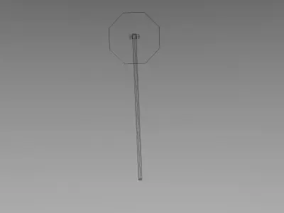 Stop sign Low-poly 3D model