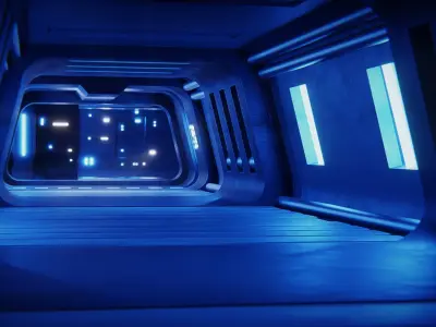 Sci-Fi Passage - Made with Blender 3D model