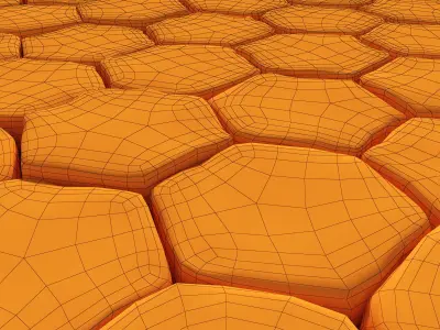 Paving old hexagon 3D model