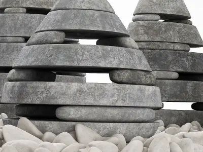 Lawn street stone decor  3D model