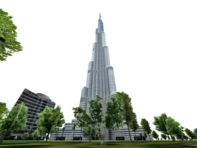 Burj Khalifa Dubai Low-poly 3D model