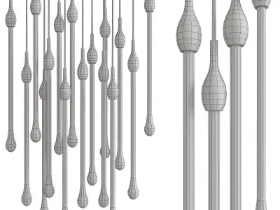 Chandelier 3d model collection 10 Pieces Low-poly 3D model