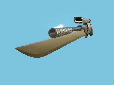 Sniper Gunblade 04 Digital Camouflage - Character SciFi Design Low-poly 3D model