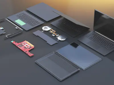  Gaming Notebook 15 Inch with Hardware Modules Inside 