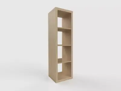 IKEA KALLAX 1x4 Shelf Unit Walnut Effect Light Grey 3D model