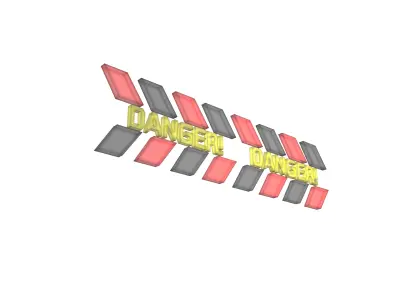 Cyberpunk Future Danger Sign v1 018 Low-poly 3D model