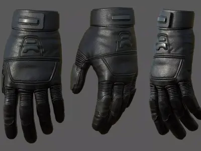 Gloves protection lather military combat soldier armor scifi  Low-poly 3D model