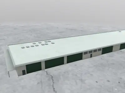 LIMC Hangars2 Low-poly 3D model