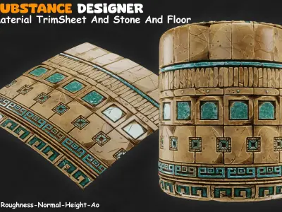 Stylize Material Trim Sheet And Stone Floor vol 01 Texture