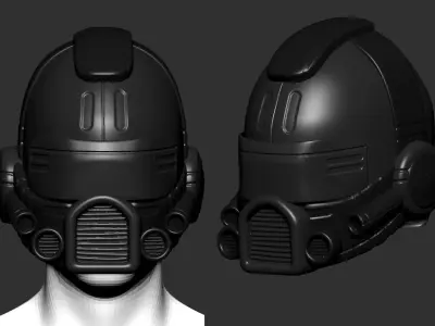 helmet high poly sculpt 3d printable ver 7 3D model 3D model 85